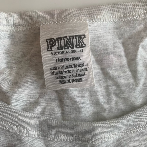 Victoria's Secret PINK Light Gray Tee - Picture 2 of 4